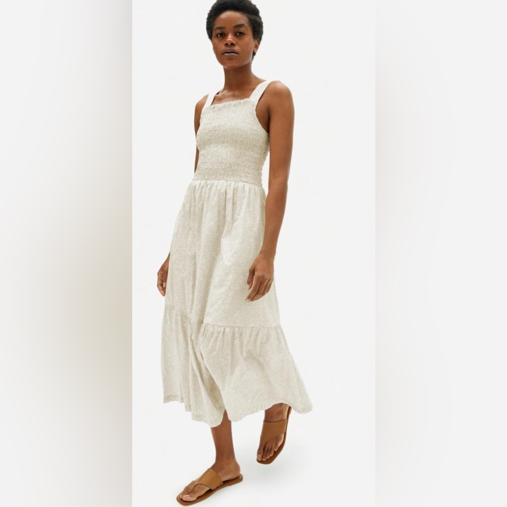 Everlane Smock Dress Sandstone Floral